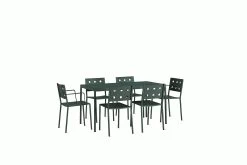 Hay Balcony Dining Set, Small Table, 4 Side Chairs & 2 Armchairs